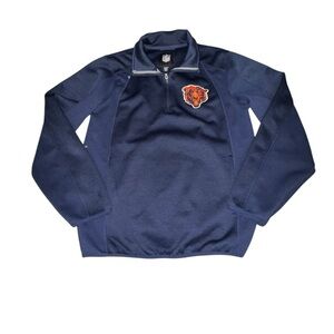 Chicago Bears Navy Blue NFL Quarter Zip Sweater Size Small
